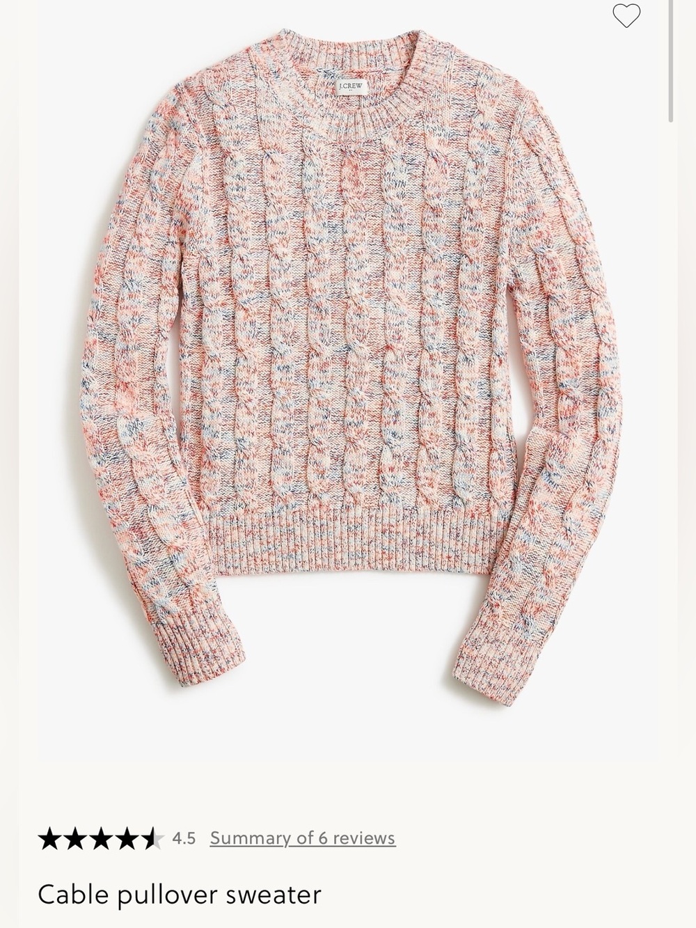 J.Crew Factory Cable Pull Over Sweater in Americana Marled Color Combo (Sz XXL)